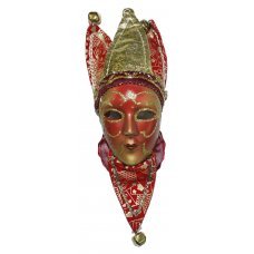 Χριστουγεννιάτικη Μάσκα Μαγνητάκι, Κόκκινη με Κουδουνάκια (20cm)